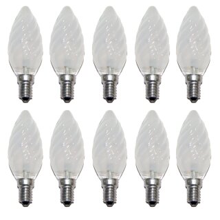 10 x Glühbirne Kerze gedreht 40W E14 MATT Glühbirnen...