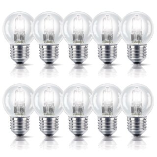10 x Philips Halogen Tropfen Glühbirne 18W = 23W / 25W E27 warmweiß 18 Watt dimmbar