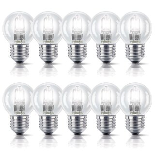 10 x Philips Halogen Tropfen Glühbirne 18W = 23W / 25W E27 warmweiß 18 Watt dimmbar