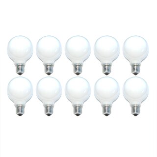 10 x Globe Glühbirne 25W E27 OPAL G80 80mm Globelampe 25...