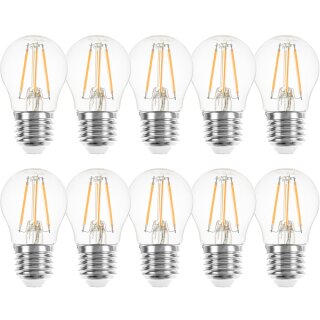 10 x LED Filament Tropfen Leuchtmittel 4W = 40W E27 klar 470lm warmweiß 2700K