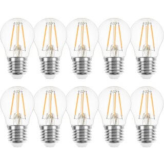 10 x LED Filament Tropfen Leuchtmittel 4W = 40W E27 klar 470lm warmweiß 2700K