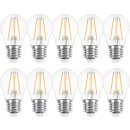 10 x LED Filament Tropfen Leuchtmittel 4W = 40W E27 klar...