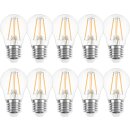 10 x LED Filament Tropfen Leuchtmittel 4W = 40W E27 klar 470lm warmweiß 2700K