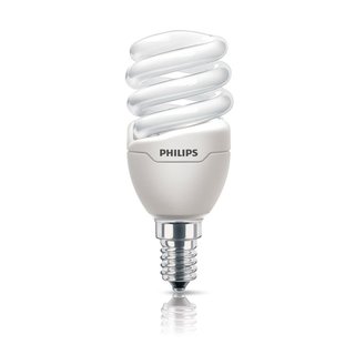 Philips Energiesparlampe Tornado Mini Spirale 8W E14 warmweiß 827