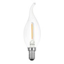 LED Filament Kerze Windstoß 1W fast wie 15W E14 klar Glühlampe Fadenglühbirne warmweiß 2700K