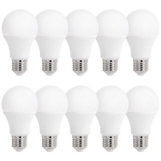 10 x LED Leuchtmittel Birnenform A60 10W = 60W E27 matt warmweiß 3000K 270°