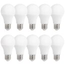 10 x LED Leuchtmittel Birnenform A60 9W = 60W E27 matt...