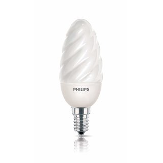Philips ESL Energiesparlampe Kerze gedreht 5W E14 827 warmweiß 2700K