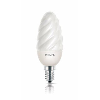 Philips ESL Energiesparlampe Kerze gedreht 5W E14 827 warmweiß 2700K