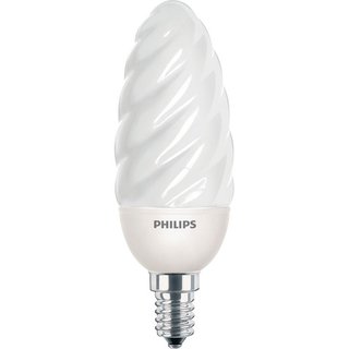 Philips ESL Softone Energiesparlampe Kerze gedreht 8W = 35W E14 370lm warmweiß 2700K