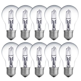 10 x Eco Halogen Glühbirne 28W = 40W / 35W E27 klar dimmbar Glühlampe 2000h