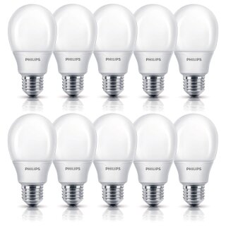 10 x Philips Energiesparlampe 8W = 38W / 40W E27 matt Birnenform warmweiß 2700K