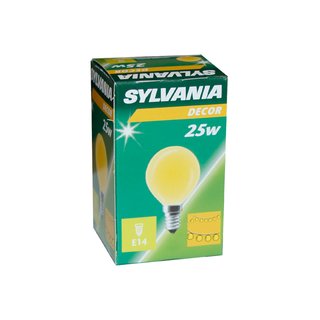 Sylvania Tropfen Glühbirne Decor 25W E14 GELB Glühlampe 25 Watt Glühbirnen Glühlampen