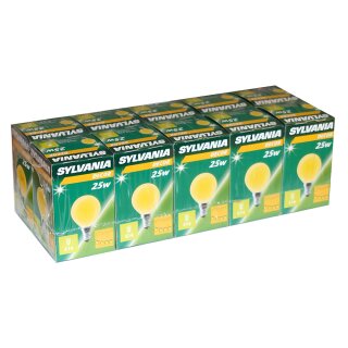 10 x Sylvania Tropfen Glühbirne Decor 25W E14 GELB Glühlampe 25 Watt Glühbirnen Glühlampen