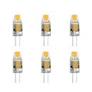 6 x LED G4 COB 1W 12V warmweiß 2700K 100lm Ersatz für Halogenleuchtmittel 10W 360°