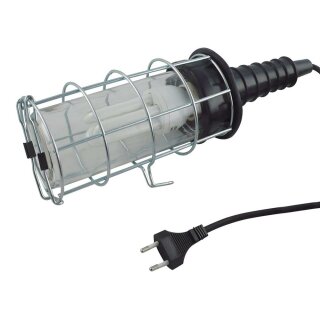 ESL Industriehandlampe mit Gitter und Glassschutz 20W E27 1200lm Tageslichtweiß 6400K inkl. Zuleitung