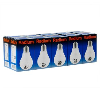 10 x Radium Glühbirne A60 Kolben 25W E27 matt 220lm warmweiß Glühbirnen Glühlampen dimmbar