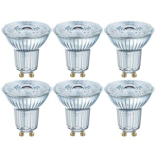 6 x Osram LED Star PAR16 Leuchtmittel Glas Reflektor 4,3W = 50W GU10 kaltweiß 4000K 36°