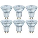 6 x Osram LED Star PAR16 Leuchtmittel Glas Reflektor 4,3W = 50W GU10 kaltweiß 4000K 36°