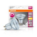 10 x Osram LED Superstar PAR16 Glas Reflektor 4,6W = 50W GU10 warmweiß 2700K DIMMBAR