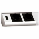 Hi Lite LED Lichtleiste Unterbauleuchte Dresden 59cm 12W 780lm Neutralweiß 4000K mit Schalter & 2 x Steckdose