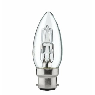 Luminizer Eco Halogen Leuchtmittel Kerze 28W = 34W B22 klar 370lm dimmbar warmweiß