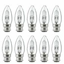 10 x Luminizer Eco Halogen Leuchtmittel Kerze 28W = 34W...