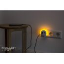 Müller-Licht LED Stecker Nachtlicht Sirius Sensor Round 2 x USB extra warmweiß Amber mit Schalter