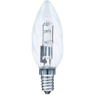 Müller-Licht Eco Halogen Leuchtmittel Kerze gedreht 30W = 40W E14 klar warmweiß 2900K dimmbar
