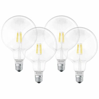 4 x Ledvance LED Filament Smart+ G125 Globe 6W = 60W E27 klar 810lm warmweiß 2700K Dimmbar App Google Alexa Apple HomeKit Bluetooth