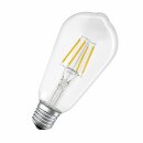 4 x Ledvance LED Filament Smart+ ST64 Edison 6W = 60W E27 klar 810lm warmweiß 2700K Dimmbar App Google Alexa Apple HomeKit Bluetooth