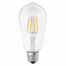 4 x Ledvance LED Filament Smart+ ST64 Edison 6W = 60W E27 klar 810lm warmweiß 2700K Dimmbar App Google Alexa Apple HomeKit Bluetooth