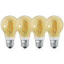 4 x Ledvance LED Filament Smart+ Birne 5,5W = 45W E27 Gold gelüstert 600lm warmweiß 2500K Dimmbar App Google Bluetooth