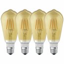 4 x Ledvance LED Filament Smart+ Edison ST64 5,5W = 45W E27 Gold 600lm extra warmweiß 2500K Dimmbar App Google Bluetooth