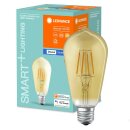 4 x Ledvance LED Filament Smart+ Edison ST64 5,5W = 45W E27 Gold 600lm extra warmweiß 2500K Dimmbar App Google Bluetooth