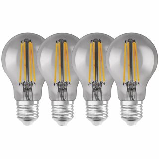 4 x Ledvance LED Filament Smart+ Birne 6W = 44W E27 Rauchglas 540lm warmweiß 2700K Dimmbar App Bluetooth