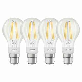 4 x Ledvance LED Filament Smart+ Birne 6W = 60W B22d klar 806lm warmweiß 2700K Dimmbar App Google Alexa Apple HomeKit Bluetooth