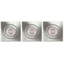 3er Set Light Topps LED Einbaustrahler Eisen gebürstet schwenkbar 3 x 6,8W GU10 warmweiß 2700K 25° DIMMBAR