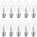 10 x Luminizer Eco Halogen C35 Kerze 28W = 34W E27 klar 370lm dimmbar warmweiß