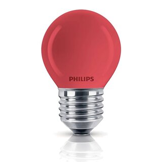 Philips Tropfen Glühbirne 15 Watt E27 Rot Glühlampe Deco Glühbirnen P45