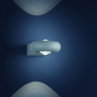 Helestra LED Außenleuchte Wandlampe Twain Design silbergrau Up&Down 2 x 3W 560lm IP54 warmweiß 3000K