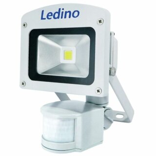 Ledino LED Fluter Wandstrahler Außenleuchte Weiß IP54 10W 850lm warmweiß 3000K Sensor Bewegungsmelder