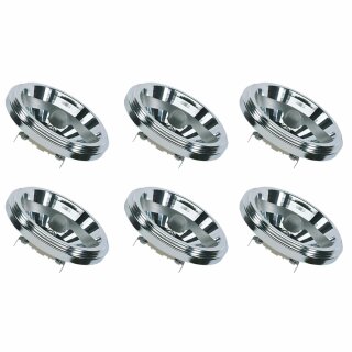 6 x Radium Halogen Leuchtmittel Reflektor AR111 Halospot Skylight 35W G53 12V warmweiß dimmbar FL Flood 24°