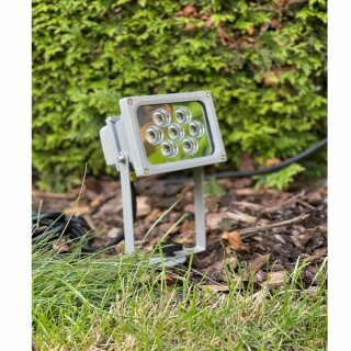 Hi Lite Buenos Aires LED Flutlichtstrahler mit Erdspiess 7W IP65 Gartenleuchten 500lm Neutralweiß 4000K Kabel & Stecker