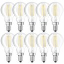 10 x Radium LED Filament Leuchtmittel Tropfen 6,5W = 60W E14 klar 806lm warmweiß 2700K