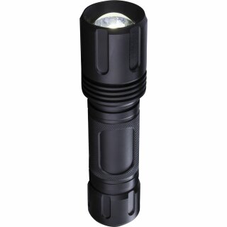 LEDs work LED Taschenlampe Schwarz IPX7 20W 1500lm Neutralweiß 5000K für 6 x AA Batterie inkl. Zoomfunktion
