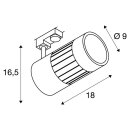 SLV 3-Phasen LED Strahler Structec Schwarz 36W 2920lm warmweiß 3000K Ra>90 60° mit 3P Adapter