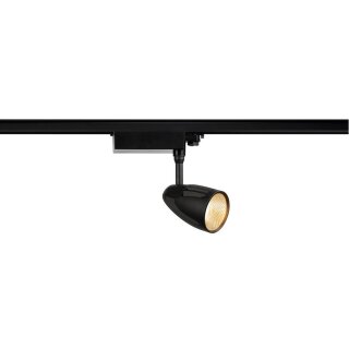 SLV 3-Phasen LED Strahler Spot T Schwarz 39W 3100lm 830 warmweiß 3000K 24° mit 3P Adapter