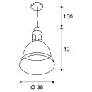 SLV Pendelleuchte PARA 380 Rot rund Ø38,5cm max. 160W E27 ohne Leuchtmittel